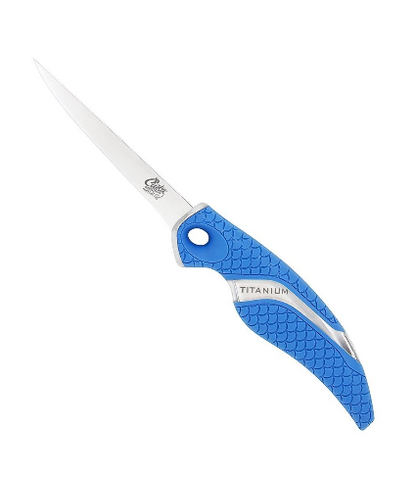 Cuda 4-Inch Titanium Bonded Flex Fillet Knife, Blue
