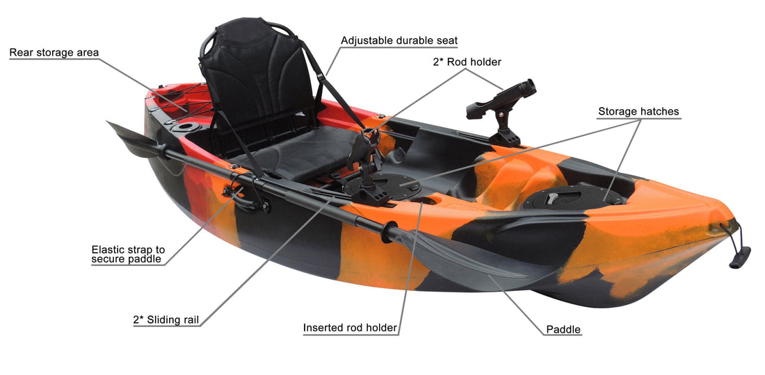 Single LLDPE Sit on Top Fishing Kayak with Fishing Rod Holder